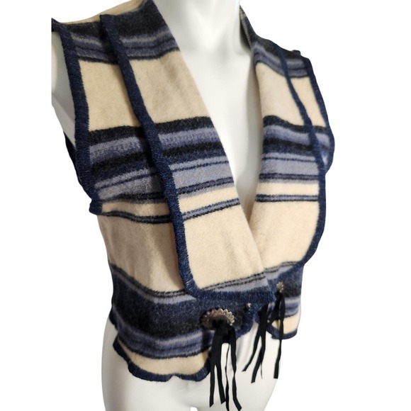 Vintage Woolrich southwestern‎ wool collared tassel vest | Made in the USA | M - Picture 1 of 6